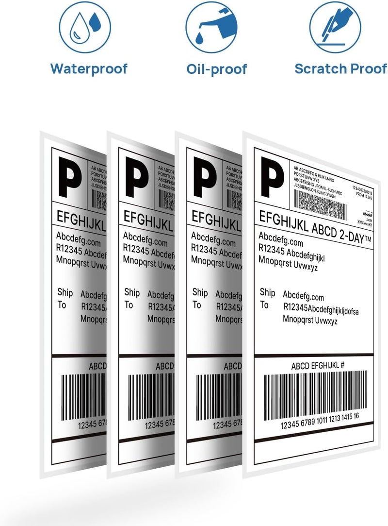 POLONO Genuine 4"x6" Direct Thermal Shipping Label, Perforated Postage Shipping Labels Compatible with PL60, PL70E and PL420 Label Printer, Permanent Adhesive, Commercial Grade, 200 Labels/Roll - Image 5